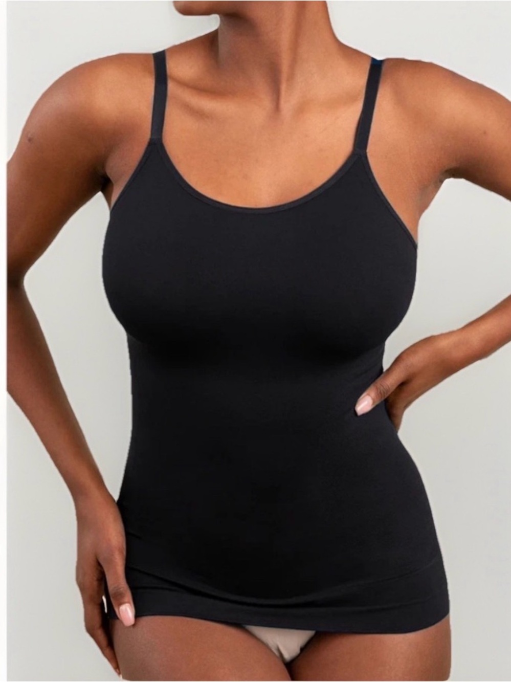 Shapermint Black Scoop Neck Cami Tank